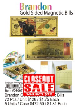 Brandon Gold Sided Magnetic Bills
